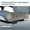 A cutaway view of a chair cushion showing its internal layers, with labels indicating features. Produktbild-Vorschau