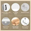 A collage of close-up images highlighting different features of a bathroom cabinet. Podgląd zdjęcia produktu