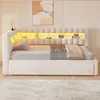 Cama tapizada Merax, sofá cama de 90x190 cm con iluminación Vista previa de la imagen del producto 4