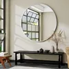 Koonmi 120 cm grote ronde zwarte spiegel, ronde wandspiegel Productafbeelding-voorbeeld 1