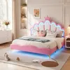 Lit rembourré ProximaX de couleur rose, dimensions 140 × Voir les images du produit 3