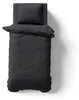 2 tlg. Damast Bettwäsche Set - Schwarz - 155x220 80x80 cm - Produktbild-Vorschau 2