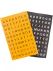 Two sheets of stickers with letters and emojis. Produktbild-Vorschau