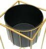 DanDiBo Stołek na kwiaty z doniczką Metal Złoty Czarny Podgląd zdjęcia produktu 5