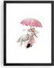 Gerahmtes Poster - Schwarzer Rahmen - Hasen Regenschirm Produktbild-Vorschau 1