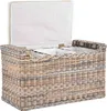 KRINES HOME Wäschesortierer mit Sitzbank aus echtem Rattan Produktbild-Vorschau 6