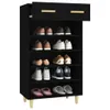 vidaXL Szafka na buty czarna 60x35x105 cm materiał Podgląd zdjęcia produktu 4