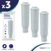A package of three water filters and three individual water filters are displayed against a white background. Voir les images du produit