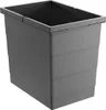 A gray plastic trash can insert with horizontal ridges on its exterior. Podgląd zdjęcia produktu