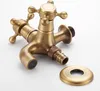 Gartenwasserhahn aus massivem Messing, Doppelauslass, Produktbild-Vorschau 3