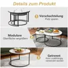 A collage of three images showcasing the features of a set of nesting coffee tables. Náhľad obrázku produktu