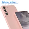 A pink smartphone case is shown with a close-up of the camera lenses and the phone's screen. Produktbild-Vorschau