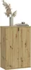 A wooden cabinet with two doors, topped with a vase of dried flowers and a stack of books. Produktbild-Vorschau