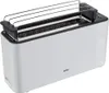 A white Braun long-slot toaster is shown from a slightly elevated front-right angle. Náhled obrázku produktu