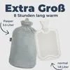 Wärmflasche XXL groß 3,5 Liter mit Bezug - Grau und Weiches Produktbild-Vorschau 2