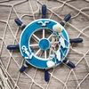com-four® Dekorativer Steuerrad aus Holz - Schifffahrt Deko Produktbild-Vorschau 2