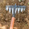 set di 2 rastrelli per erbacce a 5 denti, zappa da giardino Anteprima dell’immagine prodotto 3
