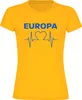 multifanshop Damen T-Shirt - Europa - Herzschlag, gelb, Produktbild-Vorschau 1