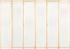A six-panel room divider with wooden frames and white fabric panels. Anteprima dell’immagine prodotto
