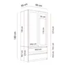 A technical drawing of a two-door cabinet with dimensions indicated. Produktbild-Vorschau