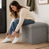 Opvouwbare Poef Met Opbergdoos Grijs 38x38x38cm Productafbeelding-voorbeeld 3