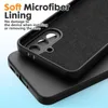A close-up marketing image of a black phone case, showing its soft microfiber lining. Náhled obrázku produktu