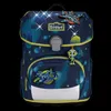 A children's backpack with a space theme, featuring planets, stars, and spacecraft. Podgląd zdjęcia produktu