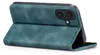 A teal flip case for a smartphone is shown from a side-angle, with the front cover open. Produktbild-Vorschau