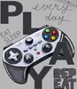 A gaming controller with text overlayed. Produktbild-Vorschau