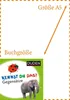 A book cover with a ladybug and an elephant, with text indicating size and book size. Voir les images du produit
