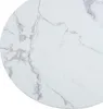 A close-up, partial view of a round tabletop with a marble-like pattern. Voir les images du produit