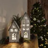 Holz LED Haus weiß silber 2er Set - klein und groß Produktbild-Vorschau 6