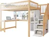 A loft bed with an integrated desk and storage shelves, presented against a white background. Náhled obrázku produktu