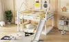łóżko piętrowe 140x200cm ze zjeżdżalnią i schodami - Białe Podgląd zdjęcia produktu 9