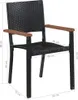 vidaXL Gartenstühle 2 Stk. Poly-Rattan Schwarz Produktbild-Vorschau 6
