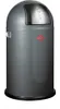 A gray WESCO trash can with a silver push lid. Produktbild-Vorschau