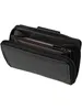 A black leather wallet is shown open, revealing its interior compartments. Anteprima dell’immagine prodotto