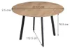Table à manger Vicco Halvar Noir 120x120cm, Model 58601 Voir les images du produit 2