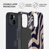 A diagram showing the layers of a phone case, with a phone visible on the left. Náhled obrázku produktu