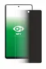 A screen protector is shown in front of a smartphone. Produktbild-Vorschau