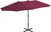 vidaXL Ombrellone con palo in alluminio 460x270 cm Rosso Anteprima dell’immagine prodotto 7