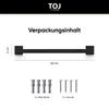 TOJ Handdoekhouder zwart, 60 cm – RVS handdoekstang voor Productafbeelding-voorbeeld 4