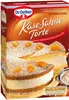 A box of Dr. Oetker Käse Sahne Torte baking mix, featuring an image of the finished cake. Produktbild-Vorschau