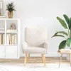 vidaXL Fotel kremowy 63 x 67 x 94 cm Skóra owcza i sklejka Podgląd zdjęcia produktu 3