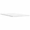 A plain white rectangular object, likely a mattress or a tabletop, is shown from a low side angle on a white background. Produktbild-Vorschau