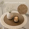 Deko Untersetzer Boho Rund mit Fransen 25cm 8 Stück Produktbild-Vorschau 6