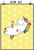 Mr. & Mrs. Panda Bild Einhorn Cocktail DIN A2 - Gelb Produktbild-Vorschau 1