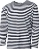 A long-sleeved t-shirt with horizontal stripes. Produktbild-Vorschau