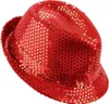 Roter Fedora Pailletten Hut Produktbild-Vorschau 1