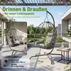 Sekey Hängesessel mit Gestell Hängekorb Sessel Rattan Produktbild-Vorschau 3